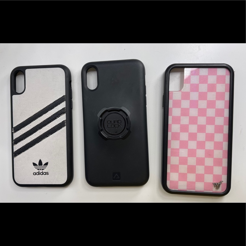 iphone xr cases (wildflower, adidas, quad lock)